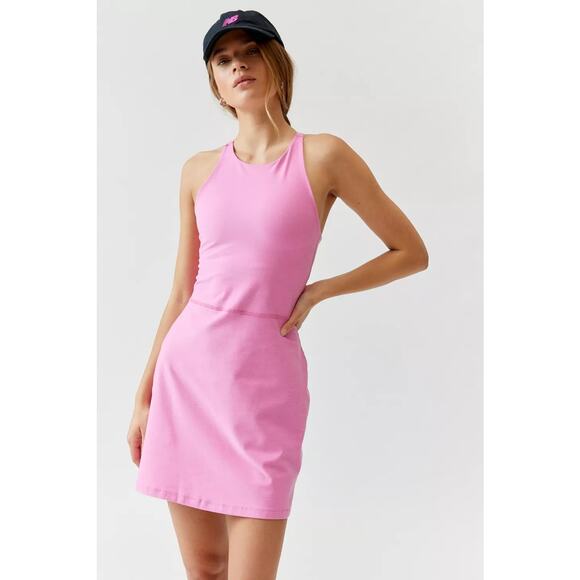 New Beyond Yoga Refocus Spacedye Mini Dress Pink Round Neck Sleeveless Sz XL - Picture 1 of 11